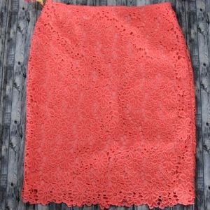 Liz Claiborne Coral Lace Pencil Skirt!💋